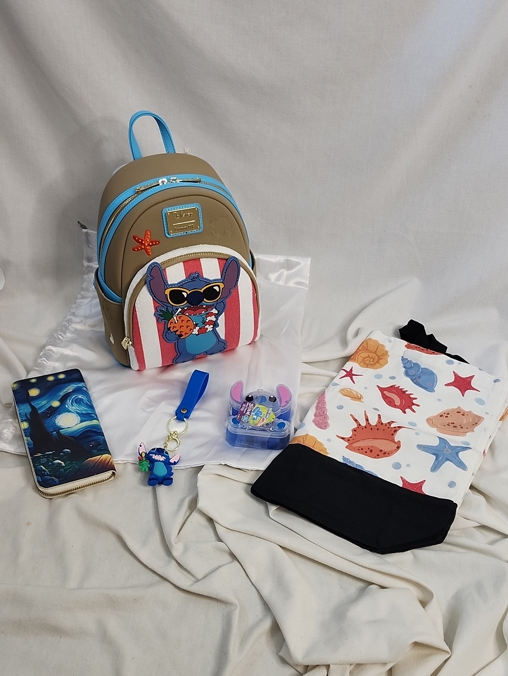 Loungefly "Lilo & Stitch" Beach Towel Backpack and Accessories